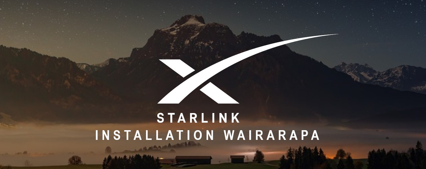 Starlink Logo with valley and mountains behind